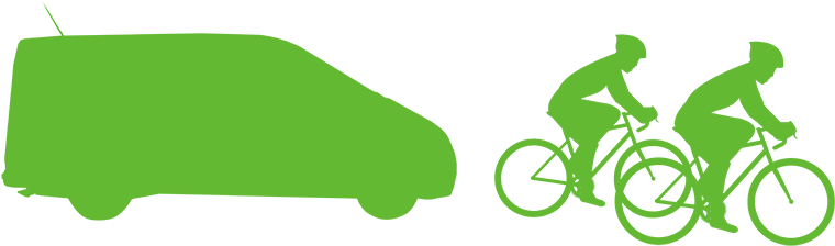 Guide With Van - Silhouette (800x450), Png Download