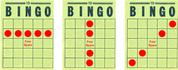 Library Card - Bingo In A Row (658x266), Png Download