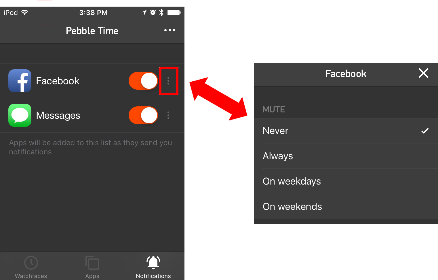 Tap The Three Dots To The Right Of The App To Modify - Facebook Connect (1576x1003), Png Download