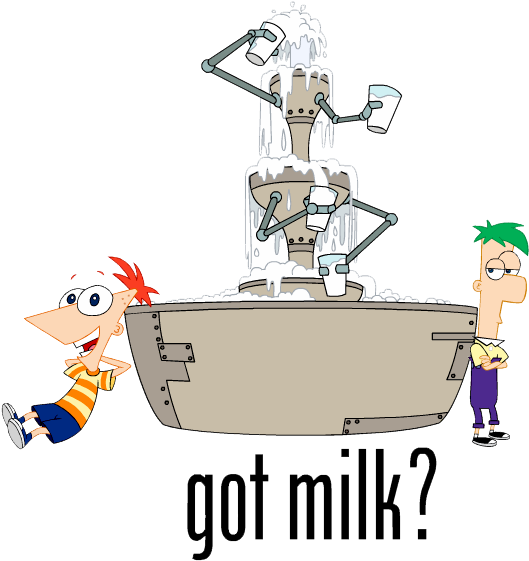Phineas & Ferb Got Milk - Phineas And Ferb Milk (575x588), Png Download