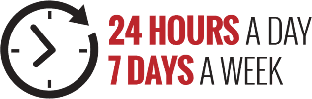 24 Hour 7 Day (640x214), Png Download