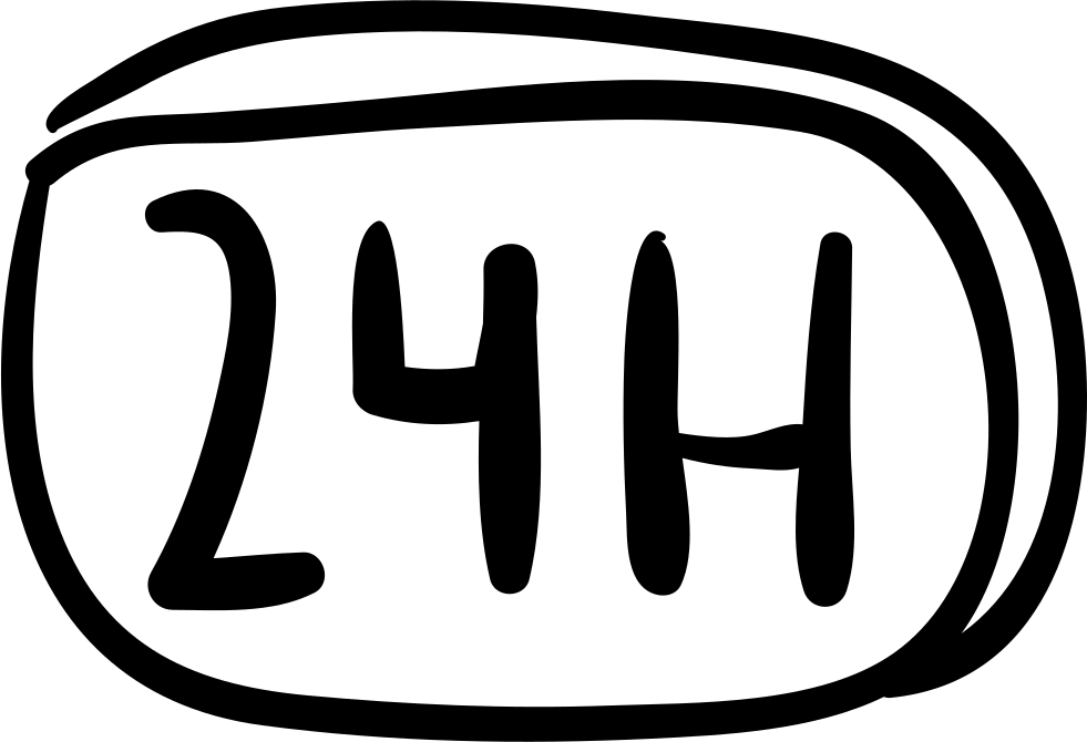 24 Hours Hand Drawn Commercial Signal Comments (981x670), Png Download