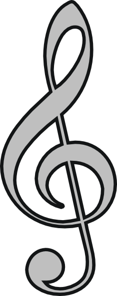 Treble Clef Png Gray (234x589), Png Download