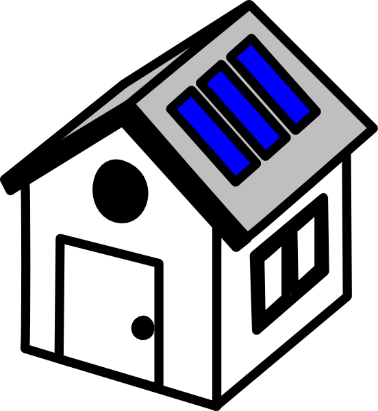 3d House Solar Panels Clip Art At Clkercom Vector Online - Cartoon Solar Panel House (552x600), Png Download