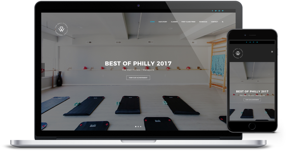 Wall Macbook Pro Mockup - Iphone (1000x689), Png Download