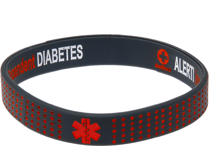 Insulin Dependent Red Dots Reversible Medical Id Bracelet - Medical Bracelet Diabetes (800x800), Png Download