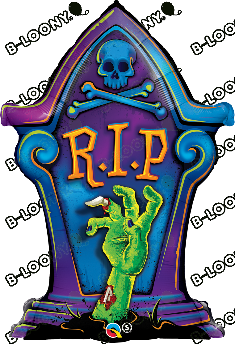 36 Inch Foil Balloon R - Rip Halloween (761x1113), Png Download