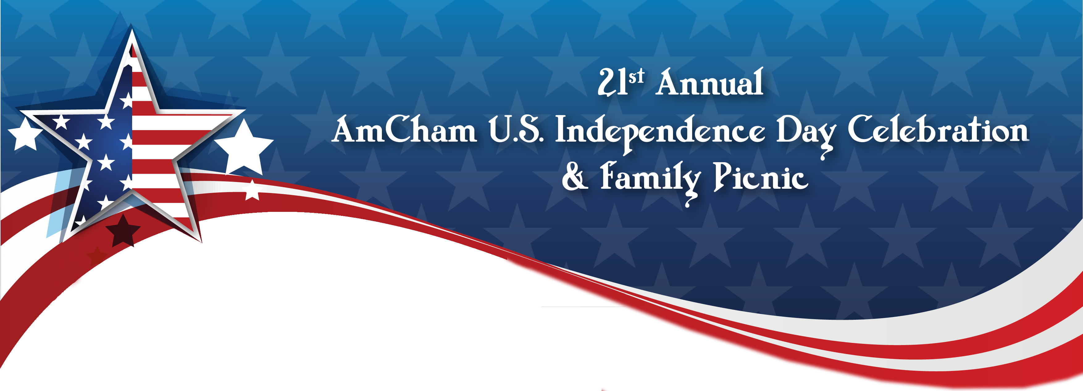 Join Amcham Members, Friends And Family To Enjoy A - Independence Day Banner Us (3508x1268), Png Download