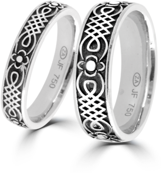 Grecian Lace Matching Wedding Ring Set - Bangle (400x400), Png Download