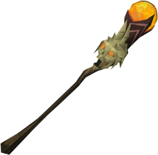 Skeletal Staff Of Fire Detail - Bone Scepter (531x521), Png Download