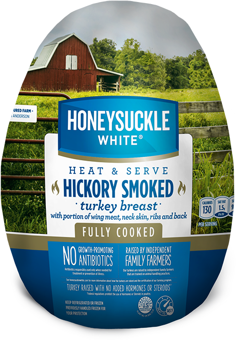 Fully Cooked Hickory Smoked Bone-in Turkey Breast - Honeysuckle White Frozen Hickory Smoked Fully Cooked (1024x1024), Png Download
