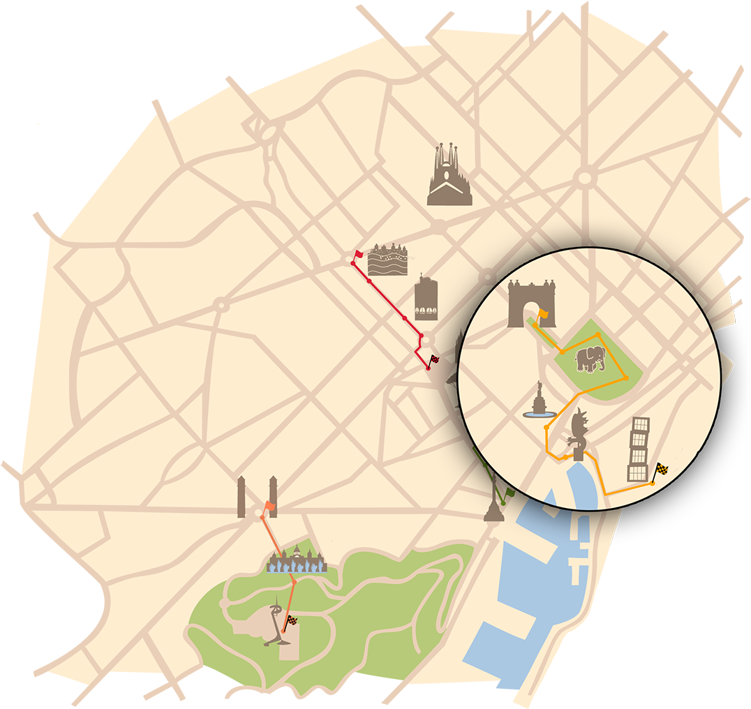 Photo Stroll Arc De Triompf Parc De La Ciutadella Barceloneta - Circle (1082x1023), Png Download