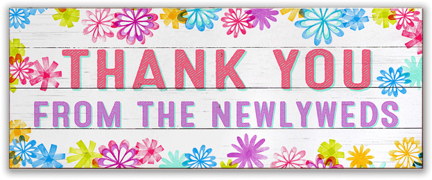 Groovy Blooms Wedding Thank You Sign - Party Supply (730x730), Png Download