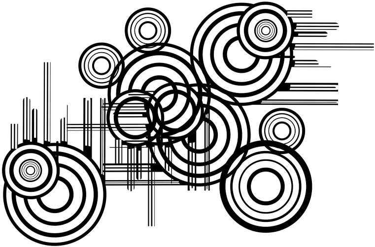 Blob, Rings, Circle, Abstract, Kunterbunt, Pattern - Circle Abstract Black And White (960x640), Png Download