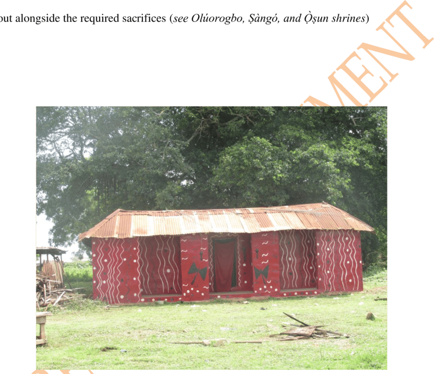 Ṣàngó Shrine At Ààfin Ọ̀ Yọ́ - Barn (850x732), Png Download