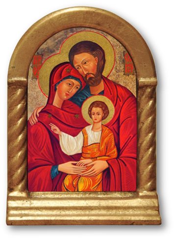 A Quality Holy Family Icon Desk Shrine That Is The - Holy Family Catholic Image Visor Clip (498x602), Png Download