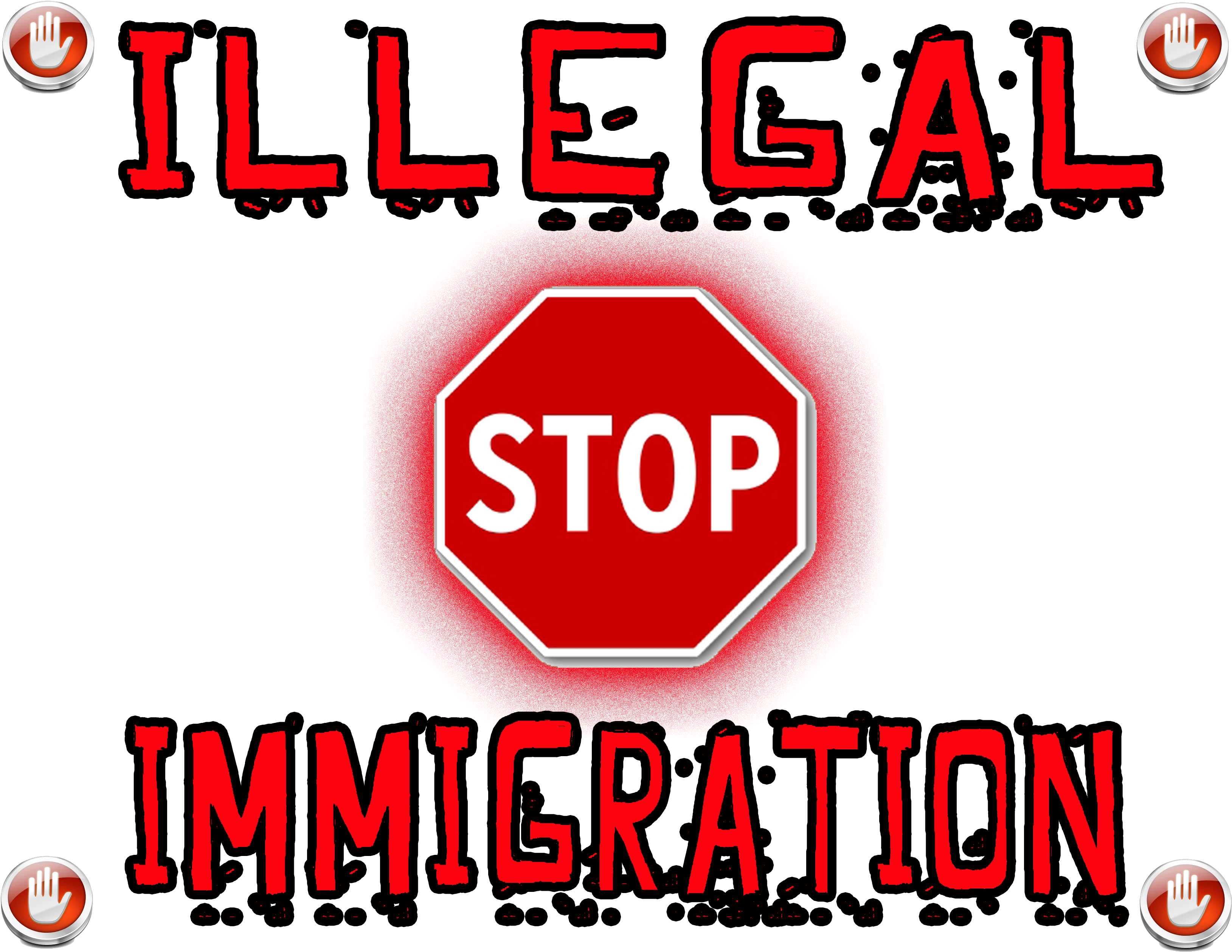 Astop - Illegal - Immigration - Stop Illegal Immigration (3300x2550), Png Download