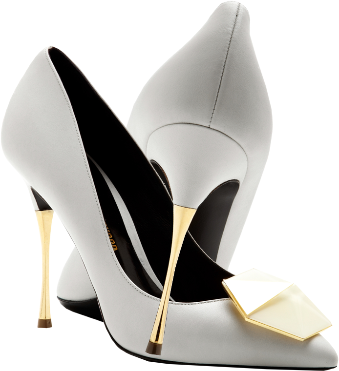 Nicholas Kirkwood White Gold Metallic Stiletto Heel - White Stiletto Shoes Png (849x849), Png Download