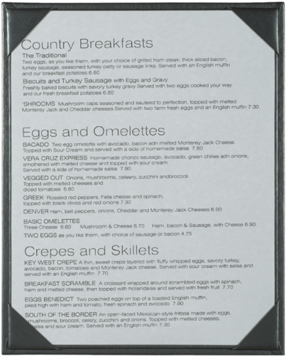 Single Brushed Metallic Menu Covers - Menu (600x600), Png Download