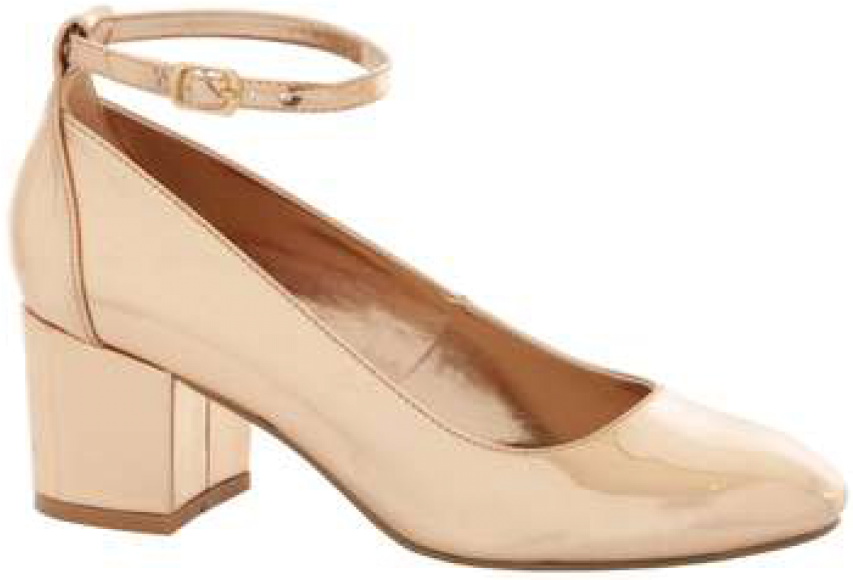 Gold - *london Rebel Block Heel Ankle Strap Shoes (1200x1200), Png Download