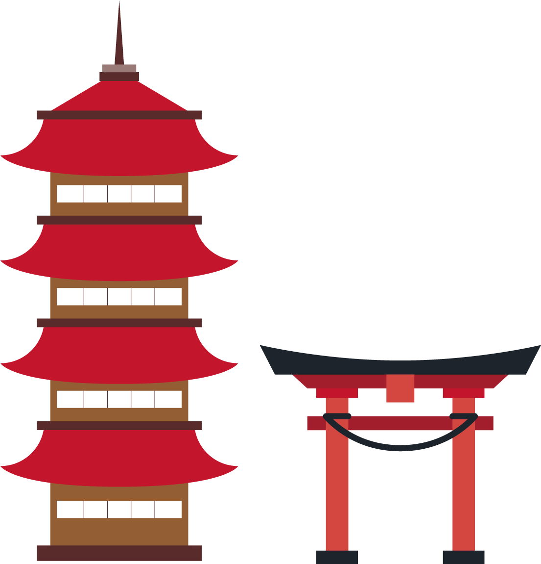 Japan Shinto Shrine Template Icon - Japanese Template Png (1200x1200), Png Download
