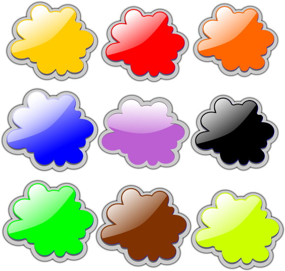 Glossy Clouds 3 Png Images - Awan Warna Warni Kartun (600x600), Png Download
