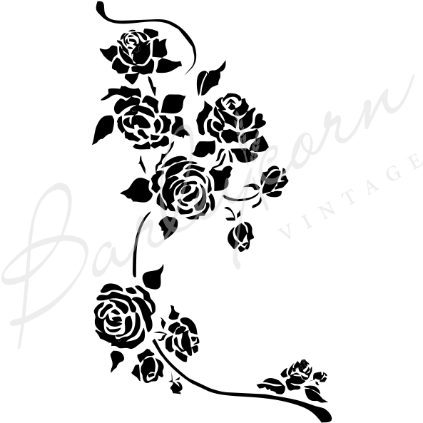 Climbing Rose Stencil (630x630), Png Download