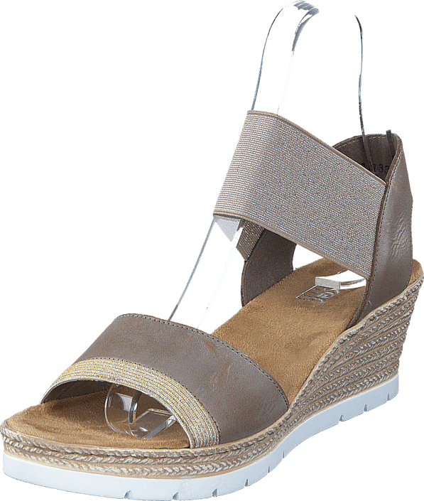 Rieker 61948 90 Light Gold 57870 00 Womens Leather - Rieker Sandaler 61948 90 (597x705), Png Download