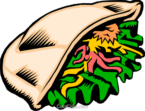 Pita Sandwich Royalty Free Vector Clip Art Illustration (480x368), Png Download