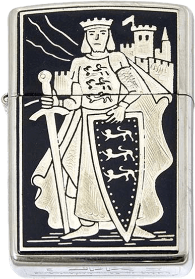 Damascene Lionheart Zippo Lighter By Marto - Richard I Of England (555x555), Png Download