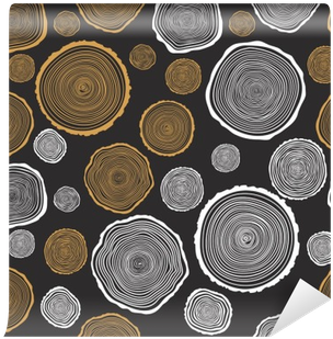 Tree Rings Seamless Vector Pattern Wall Mural • Pixers® - Passepartout Rasch Wallpaper / Wallcovering (400x400), Png Download