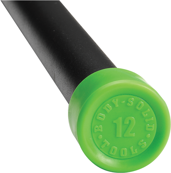 Body Solid Padded Weighted Bar In Green (600x600), Png Download