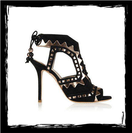 Black And Gold Heels - Sandalias De Moda Con Tacon (632x436), Png Download