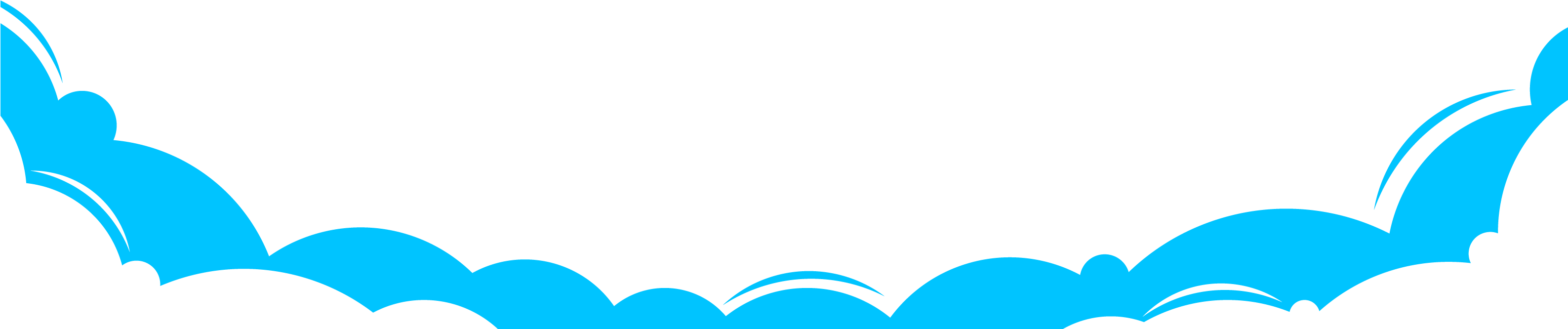 Vector Cartoon Blue Clouds Border Material 3174*917 - Clouds Border (3174x917), Png Download