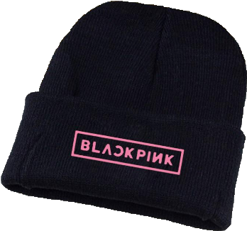 Black Pink Knitted Beanie - Blackpink Logo Studio Clutch Mit Reißverschluss (415x416), Png Download