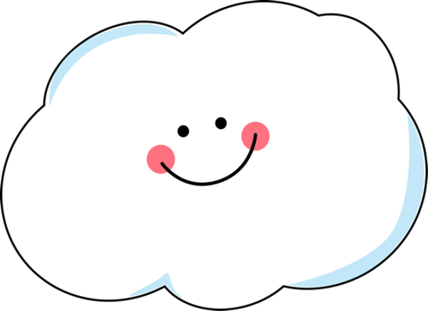 Clip Art Smiling Cloud Clipart - Happy Cloud Clipart (600x436), Png Download
