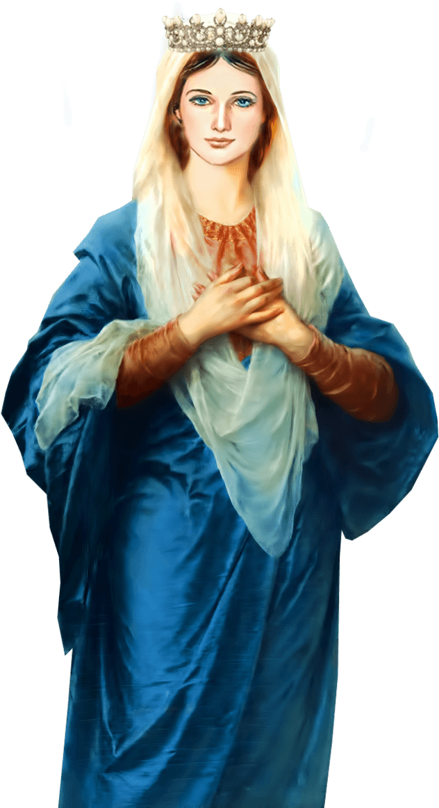 Virgin Mary With Crown - Mary Mother Of Jesus Png (683x1170), Png Download