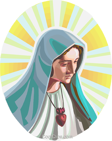Virgin Mary Royalty Free Vector Clip Art Illustration - Imagem De Maria Em Png (381x480), Png Download