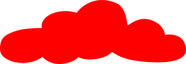 Solid Red Cloud Clip Art At Clker - Red Clouds Clip Art Png (600x208), Png Download