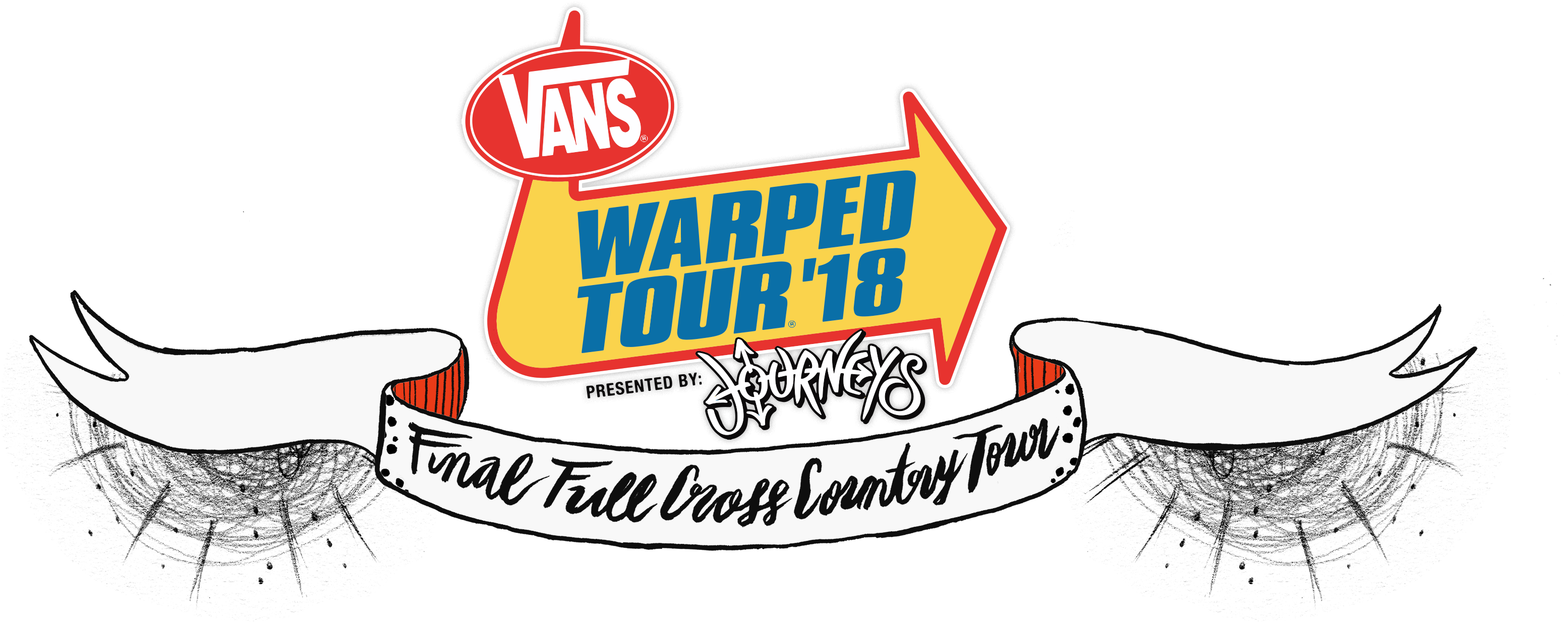 Vans Warped Tour - Amity Affliction Warped Tour 2018 (2499x1005), Png Download