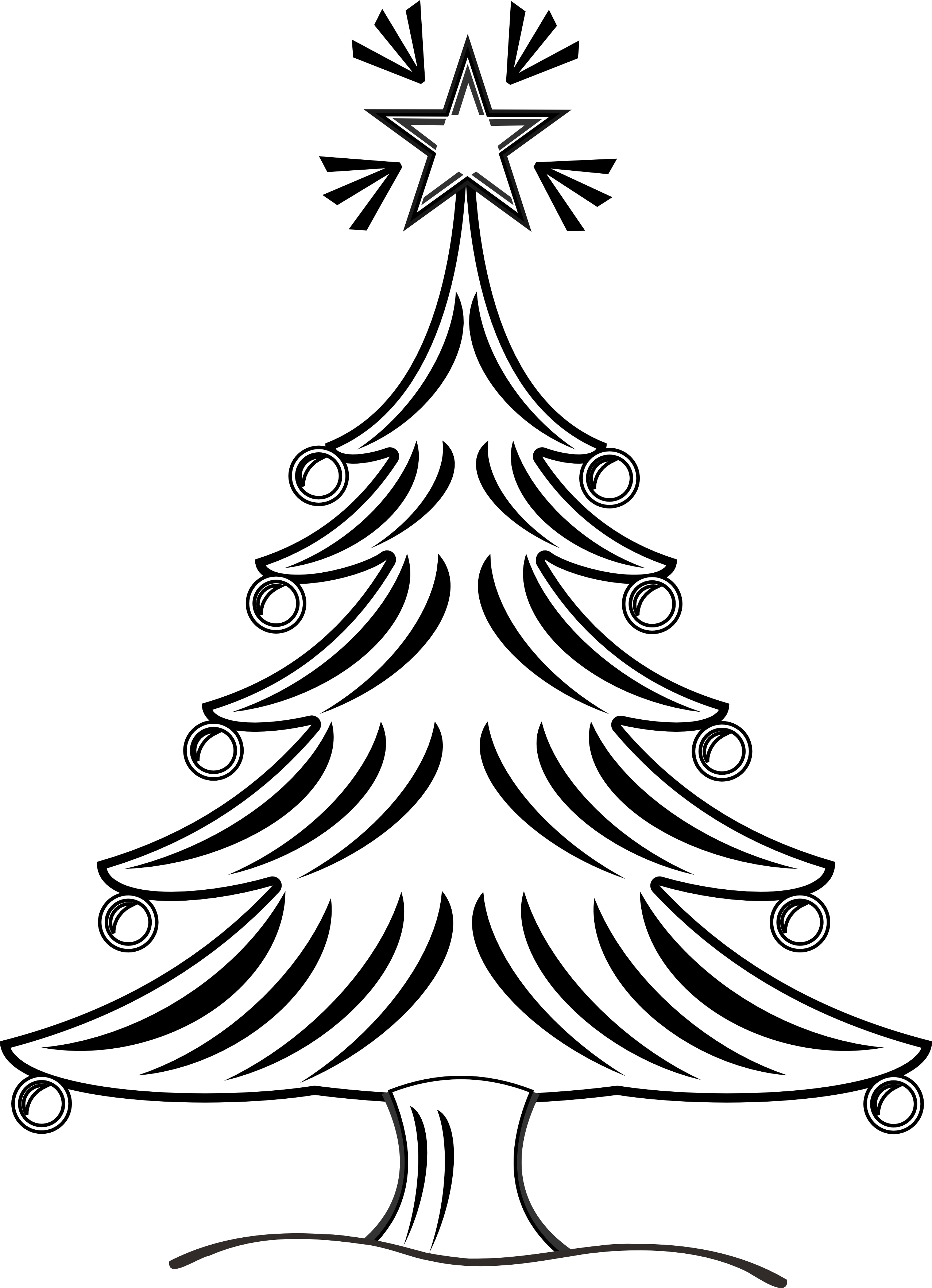 Hand Drawn Watercolor Christmas Tree With Christmas - Christmas Tree 4 Shower Curtain (2555x3531), Png Download