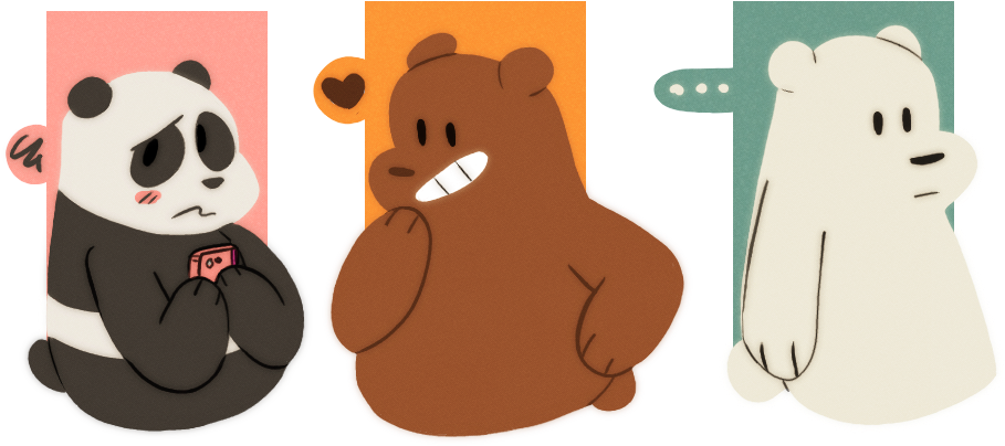 Tumblr Nsuna31z2p1ro2j92o2 500 - We Bare Bears Panda Fan Art (500x250), Png Download