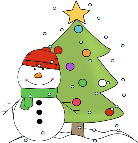 Xmas Tree Clip Art Christmas Tree Clipart Black And - Christmas Tree And Snowman Clip Art (484x500), Png Download