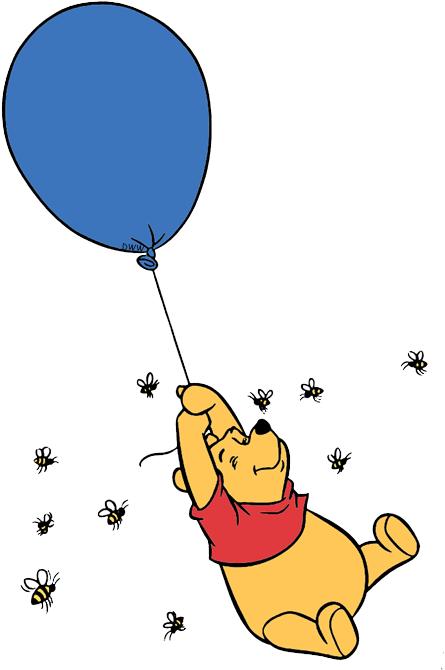 Winnie The Pooh Clip Art - Winnie The Pooh With A Balloon (450x676), Png Download