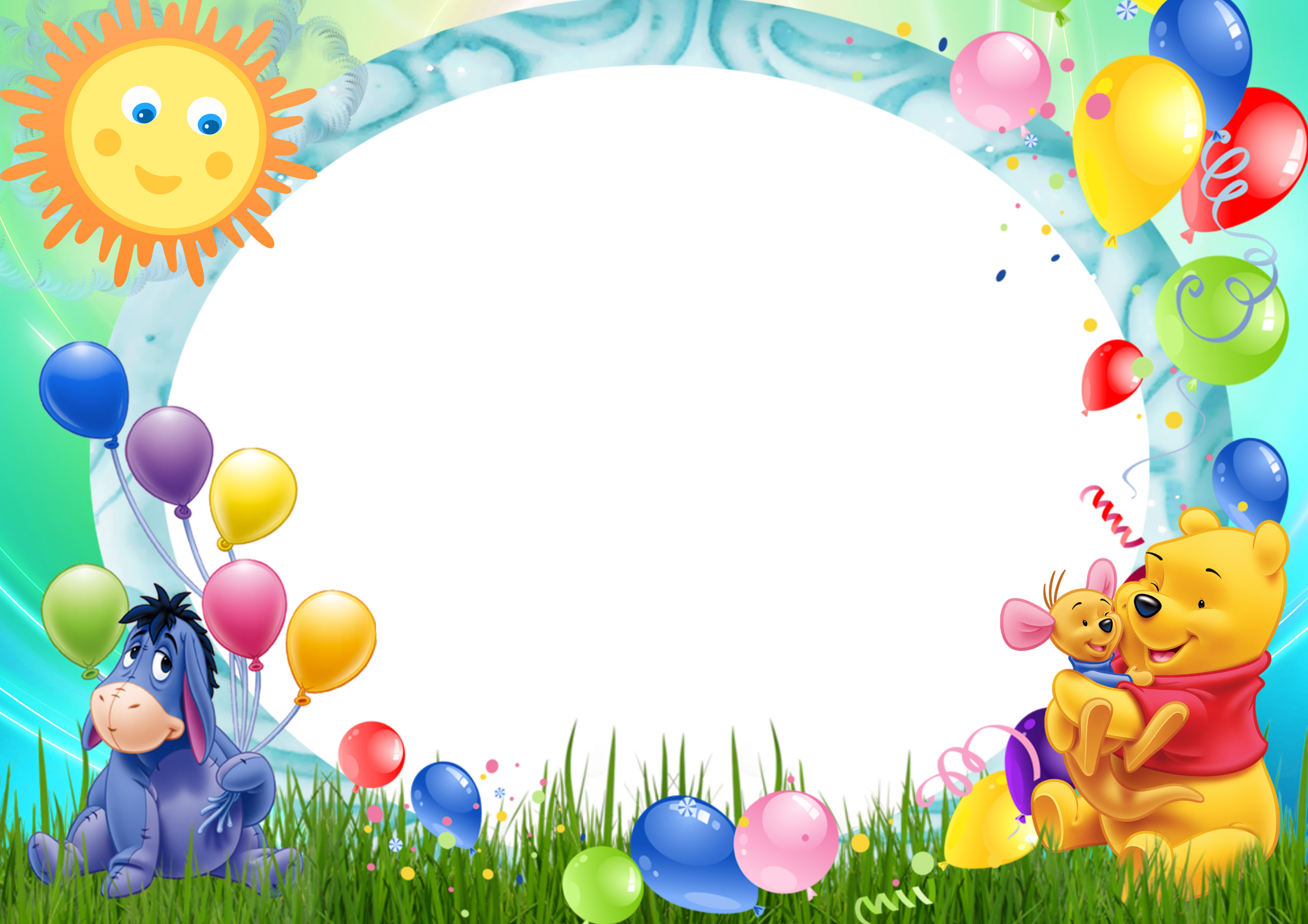 Svg Royalty Free Library Birthday Transparent Winnie - Frame Winnie The Pooh (3112x2199), Png Download