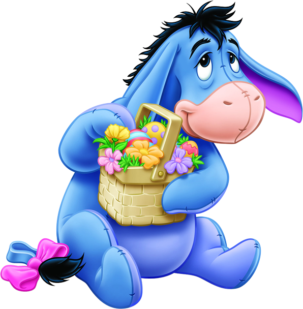 Winnie The Pooh Clipart Blue - Eeyore Easter (596x608), Png Download