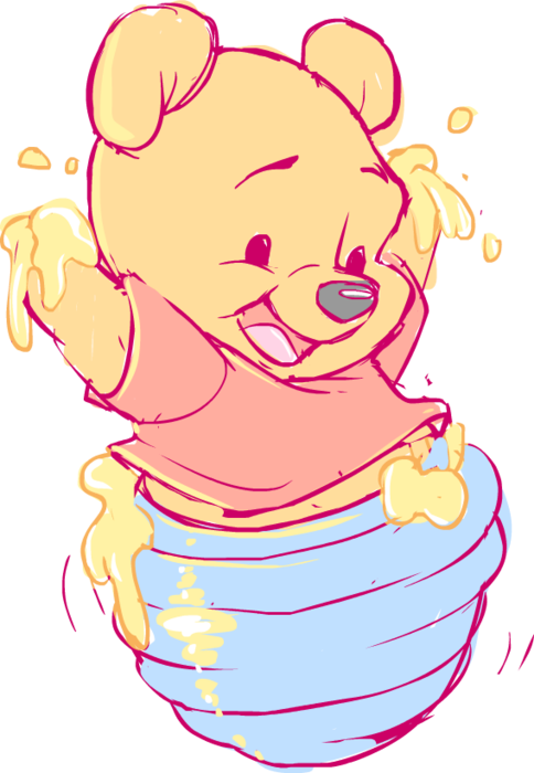 Disney Babies Baby Pooh Winnie The - Winnie The Pooh Cute Drawings (484x700), Png Download