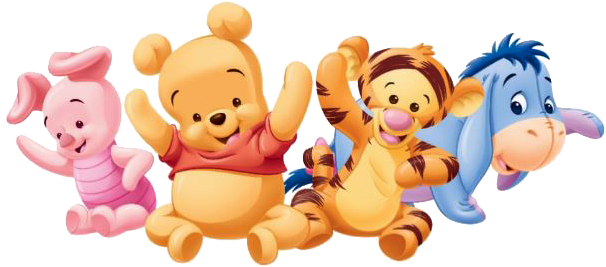 Imagenes De Pooh Bebé - Cute Winnie The Pooh Characters (613x277), Png Download