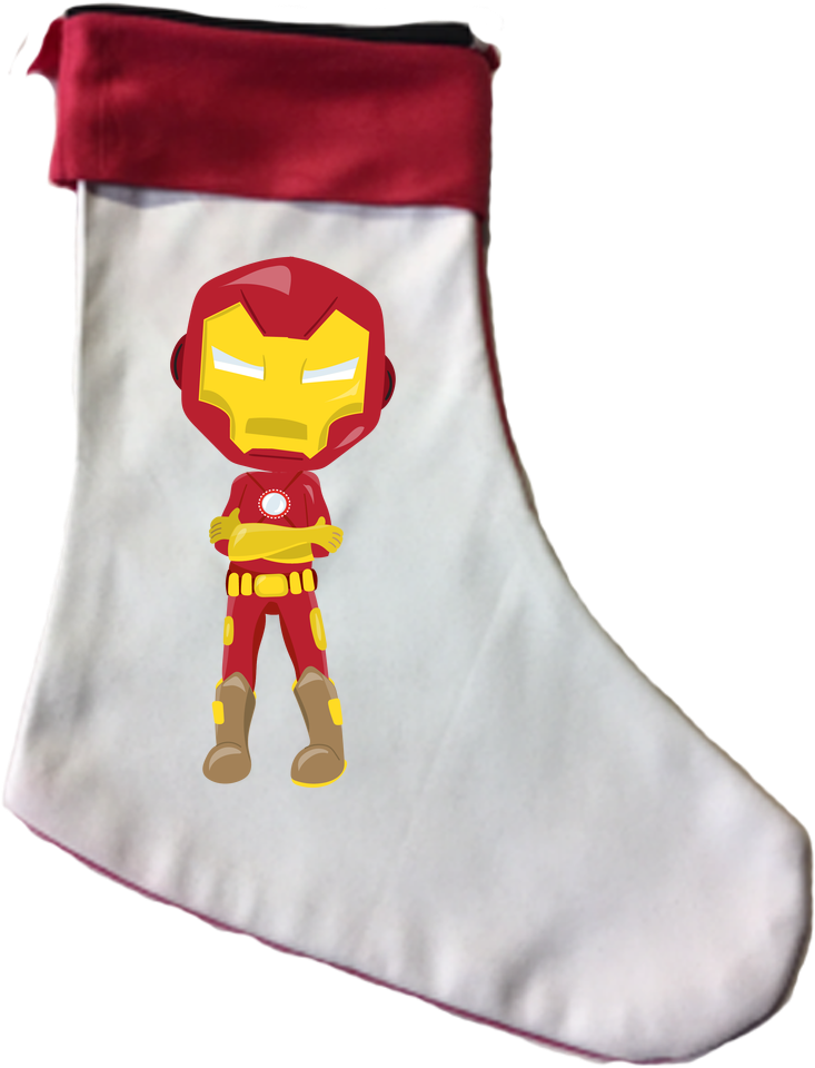 Sublimated Christmas Stocking Png Superhero Christmas - Christmas Stocking (1000x1000), Png Download