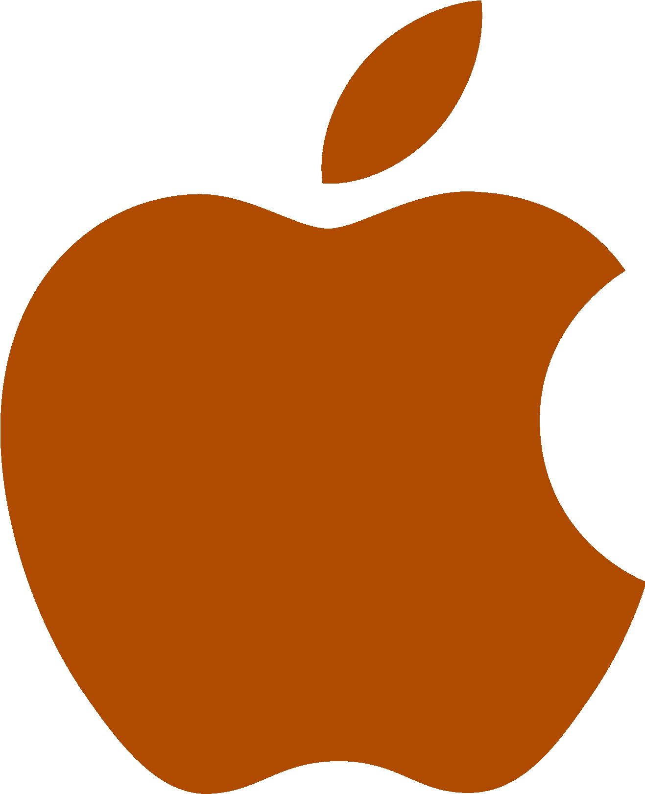 Apple - Apple Logo Brown Png (1384x1685), Png Download